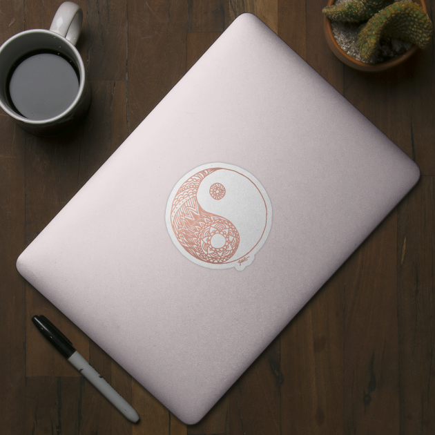 Rose Gold Yin Yang by julieerindesigns